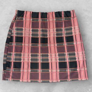 Pink Plaid Preppy Mini Skirt